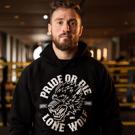 PRIDE OR DIE lone wolf hoodie -black